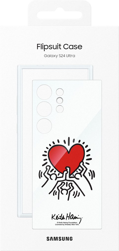 Samsung Galaxy S24 Ultra Keith Haring Suit Back Cover Transparent packaging