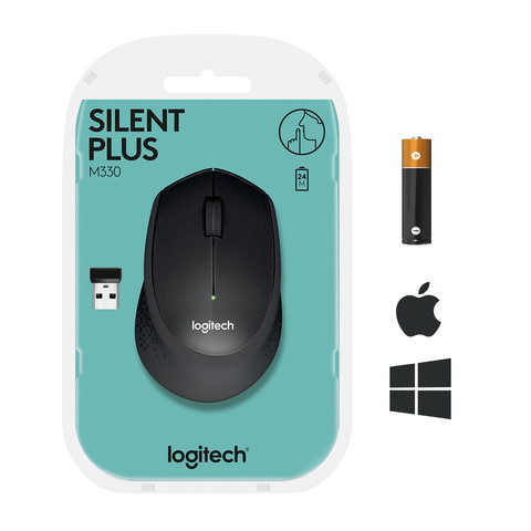 Logitech M330 Silent Plus Wireless Mouse Black visual supplier