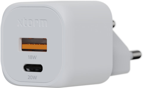 Xtorm Chargeur Rapide avec 2 Ports USB 20 W Blanc dessus