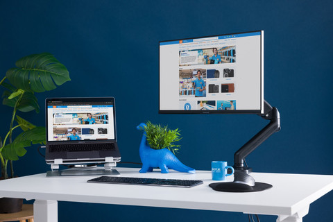 BlueBuilt Monitorarm Mechanische Veer voor 1 Monitor product in gebruik