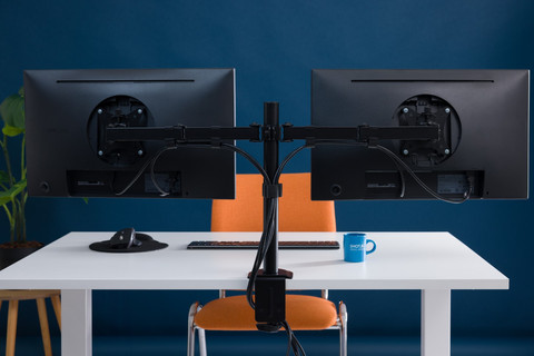 BlueBuilt Monitor Arm for 2 Monitors product in use