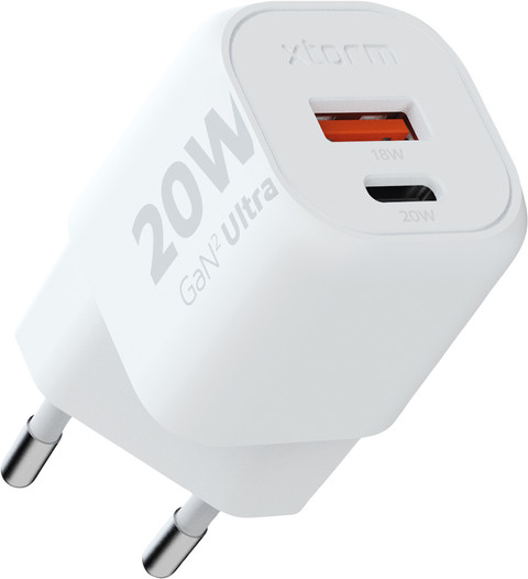 Xtorm Chargeur Rapide avec 2 Ports USB 20 W Blanc Main Image