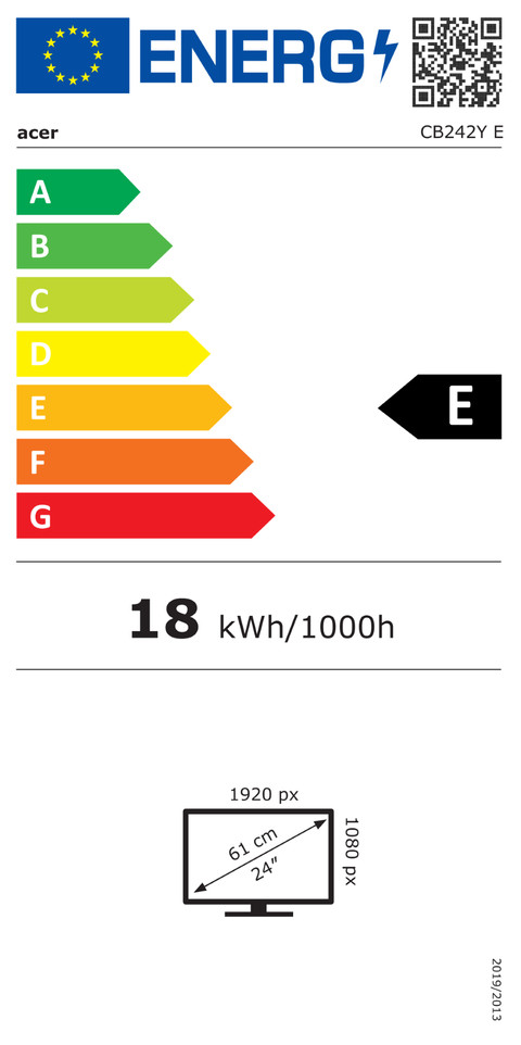 Acer CB242YEbmiprx energy label