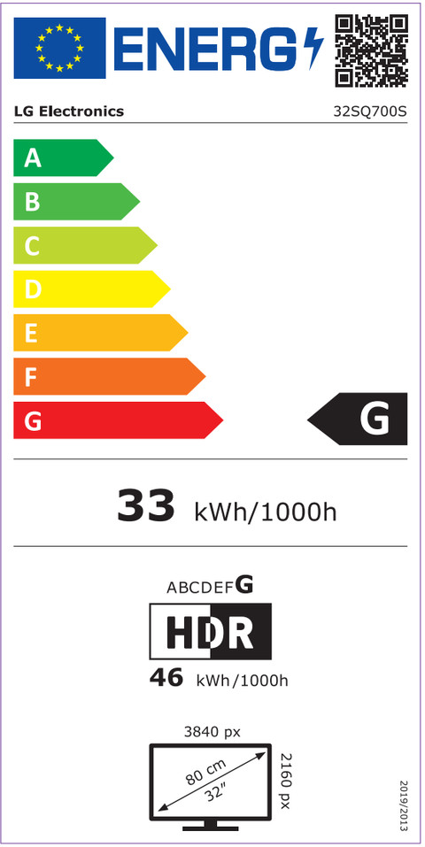 LG Smart 32SQ700S-W energielabel