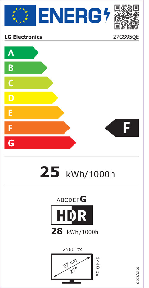 LG UltraGear 27GS95QE-B energielabel