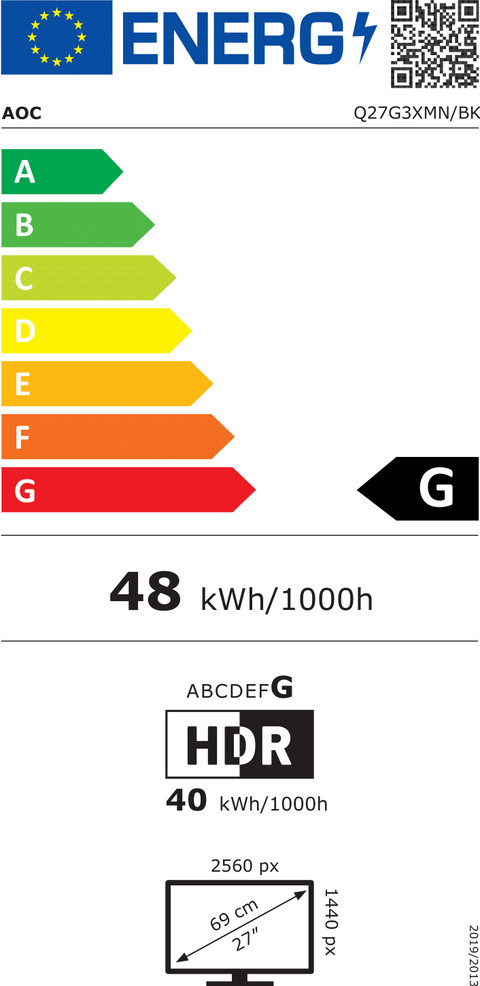 AOC Q27G3XMN/BK energielabel