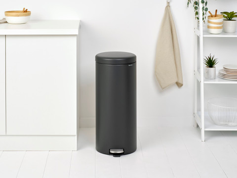 Brabantia NewIcon Pedal Trash Can 30L Mineral Infinite Gray product in use