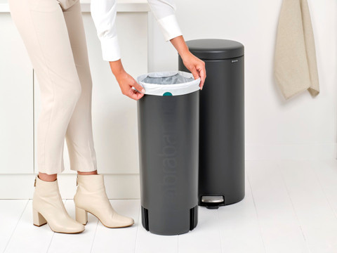 Brabantia NewIcon Pedal Trash Can 30L Mineral Infinite Gray product in use