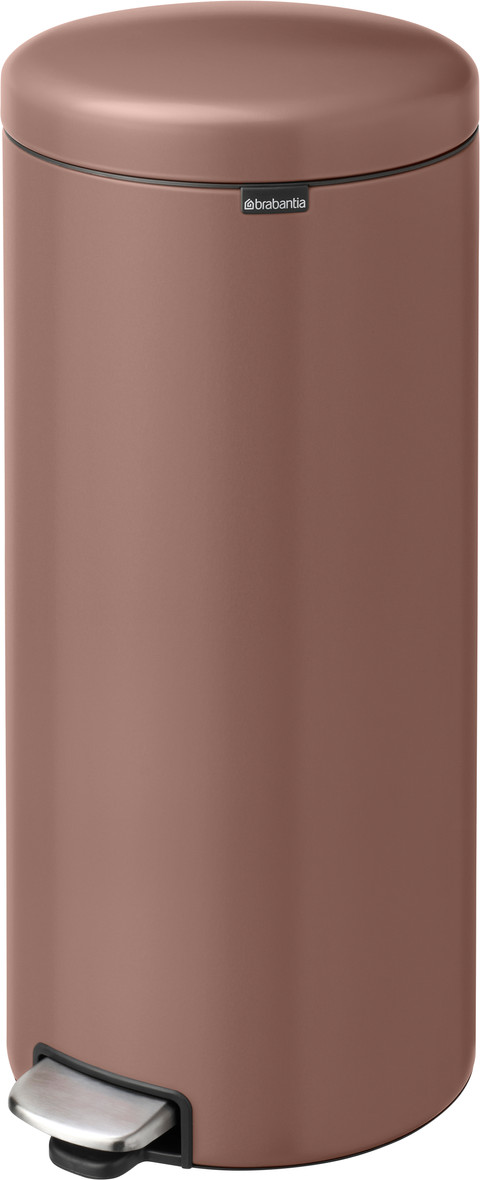 Brabantia NewIcon Poubelle à Pédale 30 Litres Satin Taupe côté droit