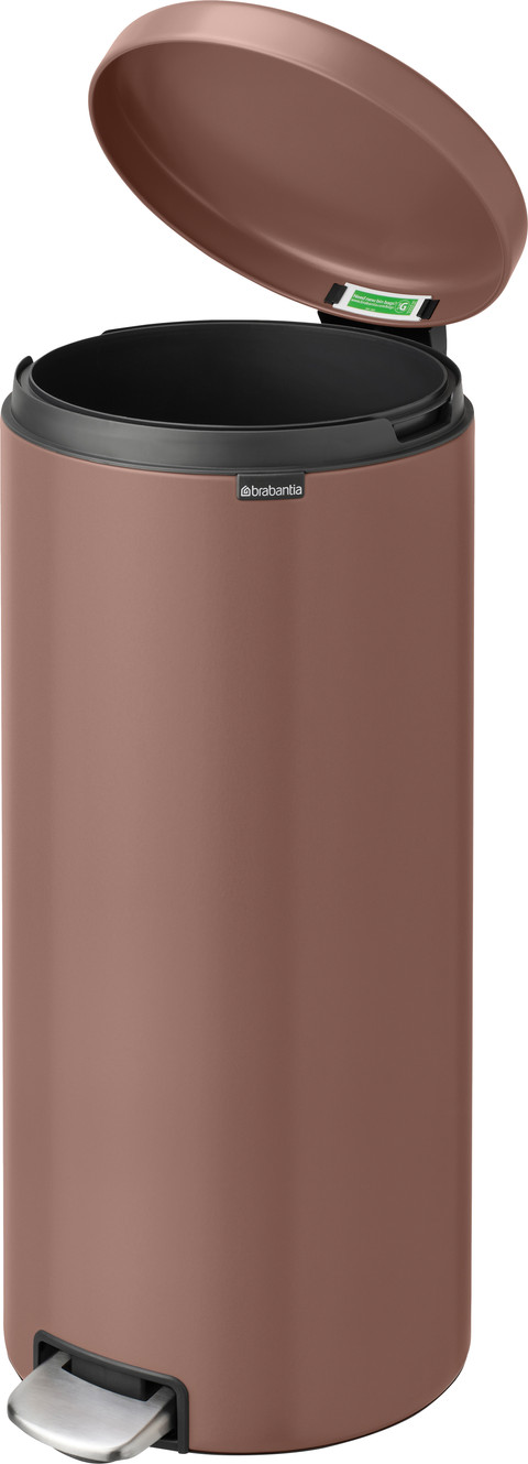 Brabantia NewIcon Poubelle à Pédale 30 Litres Satin Taupe intérieur