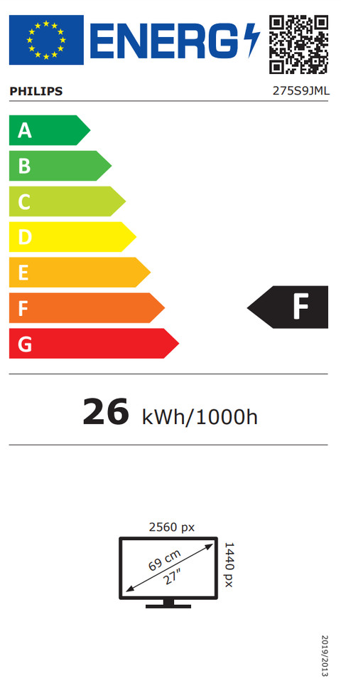 Philips 275S9JML/00 energielabel