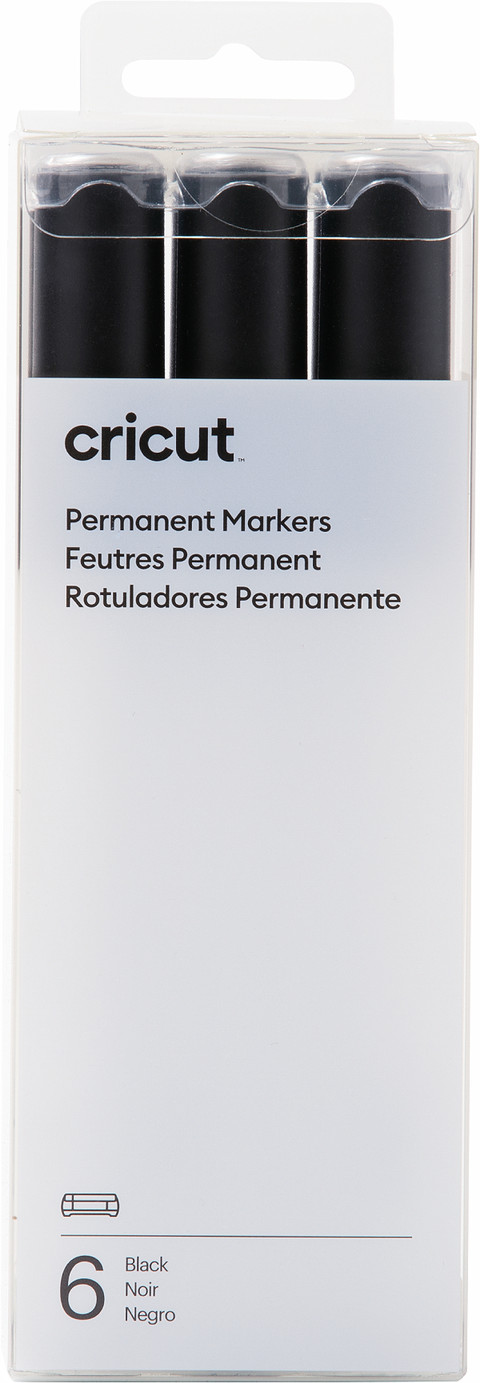 Cricut Permanente Markers 2,5 mm Zwart 6-pack Main Image