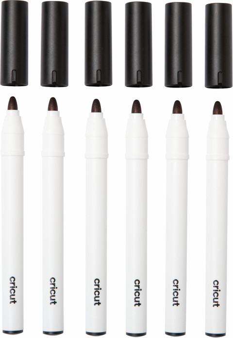 Cricut Permanente Markers 2,5 mm Zwart 6-pack voorkant