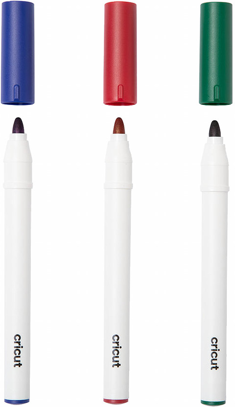 Cricut Permanente Markers 2,5 mm Blauw Rood Groen 3-pack voorkant