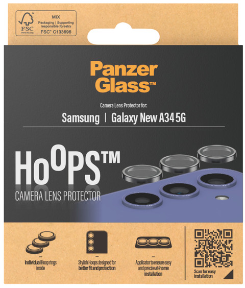 PanzerGlass Hoops Samsung Galaxy A35 Camera Lens Protector Glas verpakking