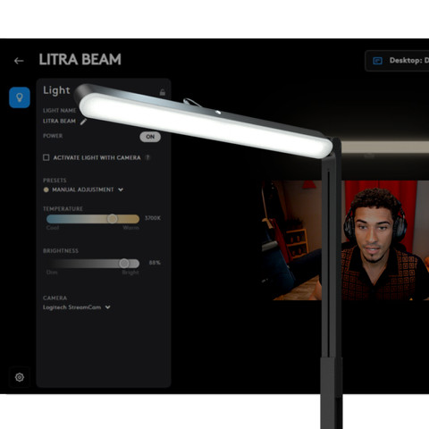 Logitech Litra Beam Streaming-Leuchte Schwarz visueller lieferant