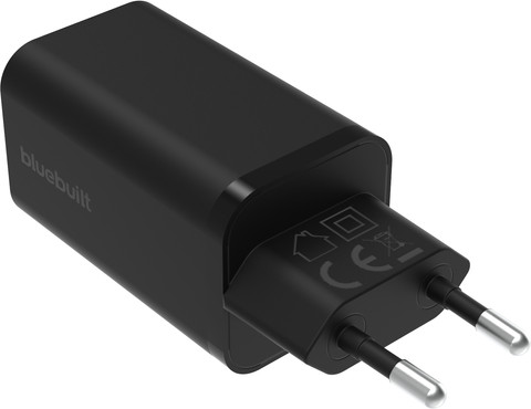 BlueBuilt Power Delivery + Quick Charge Oplader met 3 Usb Poorten 65W Zwart achterkant