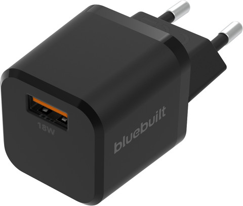 BlueBuilt Quick Charge Charger with USB-A Port 18W Black Main Image