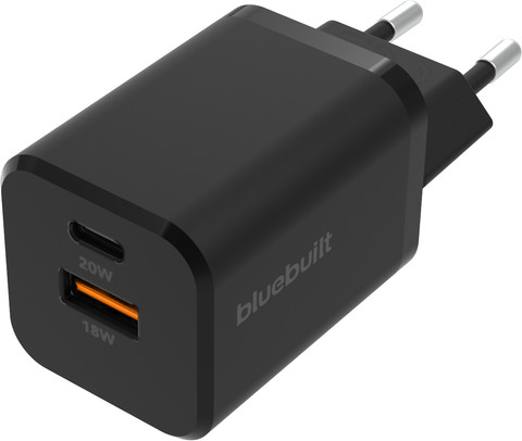 BlueBuilt Power Delivery en Quick Charge Oplader met 2 Usb Poorten 38W Zwart Main Image