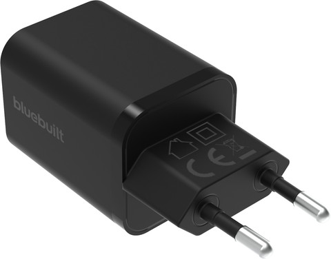 BlueBuilt Power Delivery en Quick Charge Oplader met 2 Usb Poorten 38W Zwart voorkant