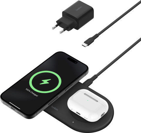 Belkin Boost Charge Pro Dual MagSafe and Qi2 Wireless Charger 15W combined product