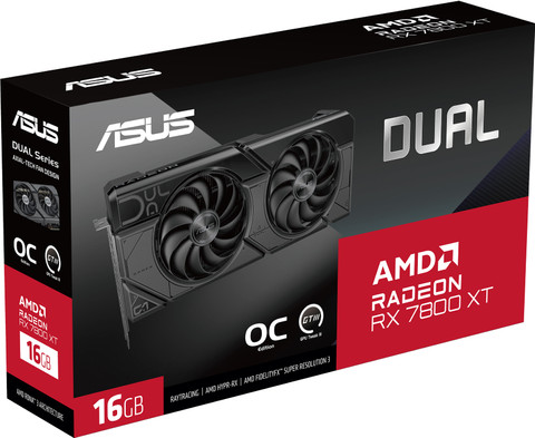 ASUS Dual Radeon RX 7800 XT OC 16GB packaging