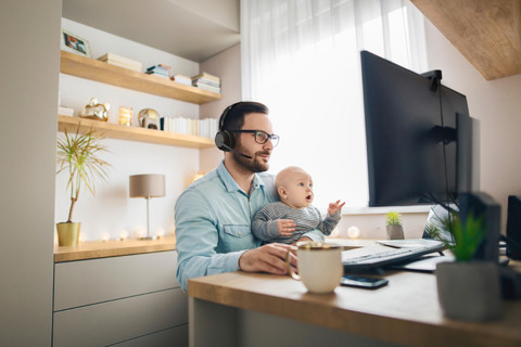 Jabra Evolve2 55 MS Wireless Office Headset product in use