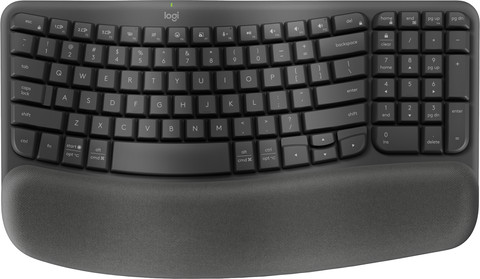 Logitech Wave Keys Draadloos Ergonomisch Toetsenbord QWERTY voorkant