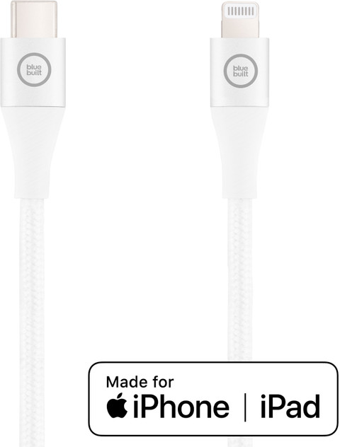 BlueBuilt USB-C vers Lightning Câble 1,5 m Nylon Blanc Main Image