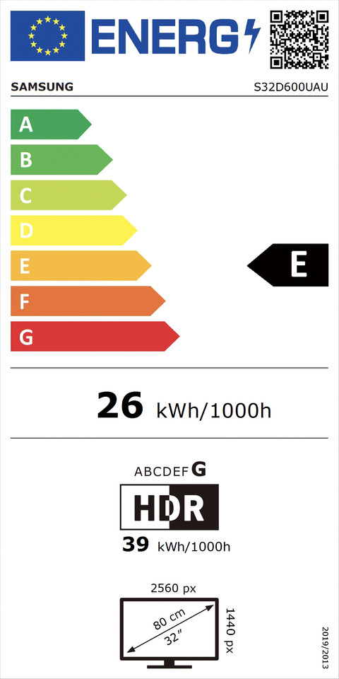 Samsung LS27D600UAUXEN energy label