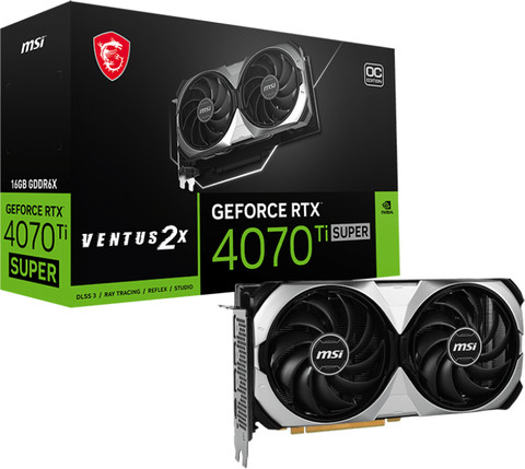 MSI GeForce RTX 4070 Ti SUPER VENTUS 2X OC 16GB packaging