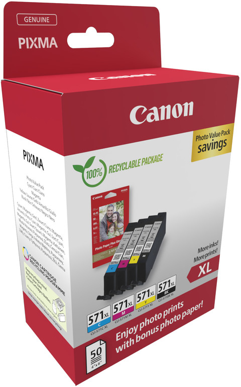 Canon CLI-571XL Patronen Multipack linke seite