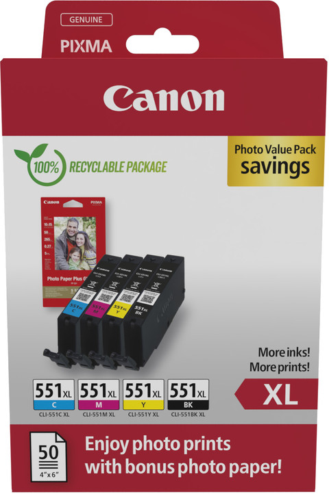 Canon CLI-551XL Cartridges Combo Pack Main Image