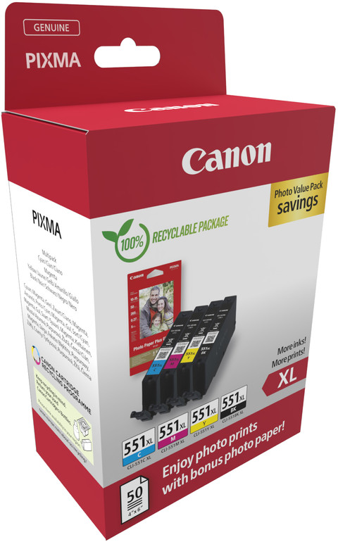 Canon CLI-551XL Cartridges Combo Pack linkerkant