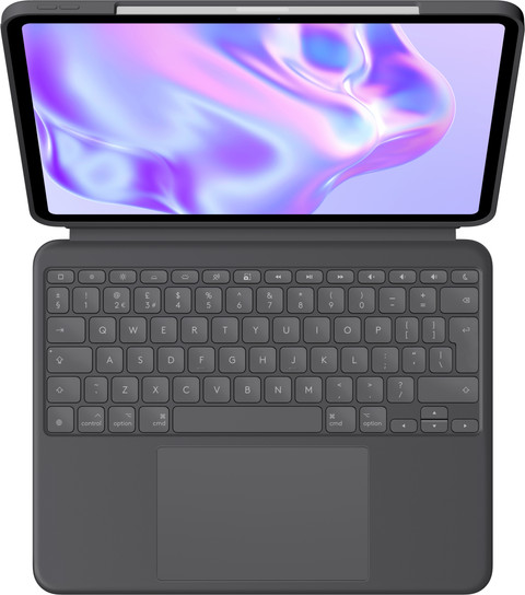 Logitech Combo Touch Apple iPad Pro 11 inches (2024) Keyboard Cover QWERTY Gray top