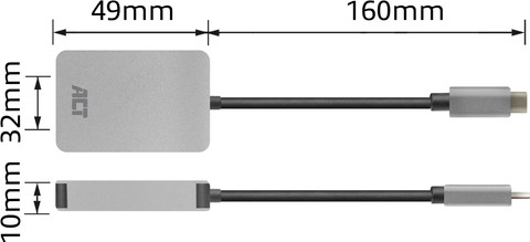 ACT USB-C kaartlezer voor SD en microSD detail