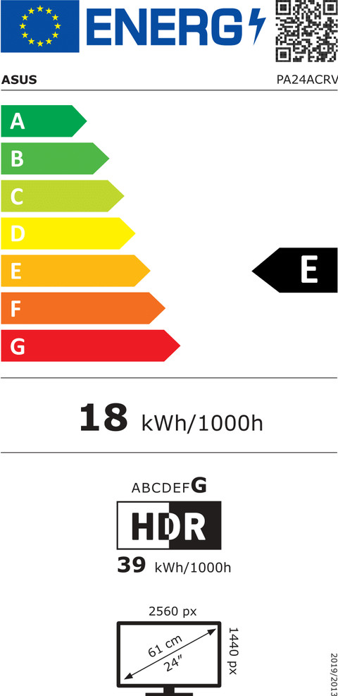 ASUS PA24ACRV energy label