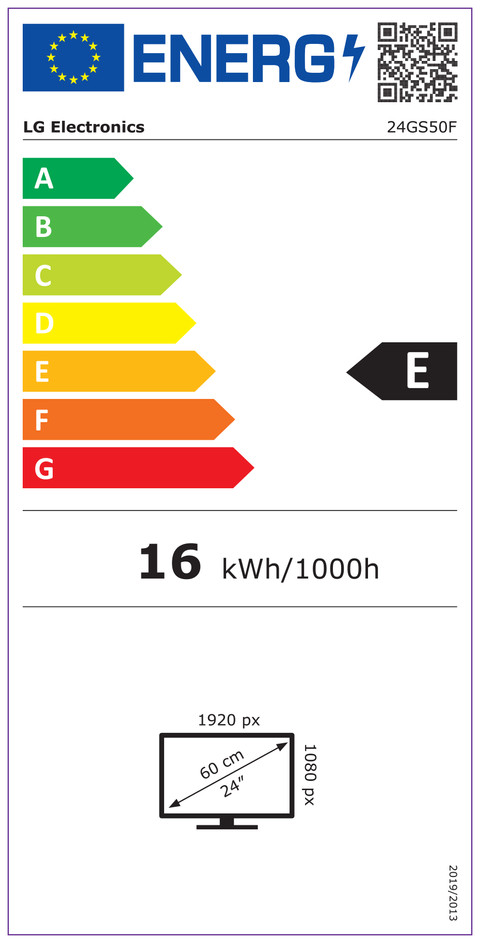 LG UltraGear 24GS50F-B energy label