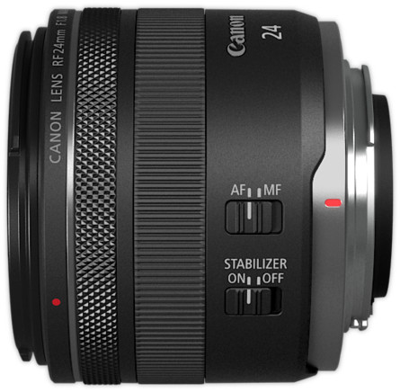 Canon RF 24mm f/1.8 Macro IS STM left side