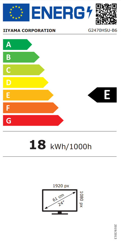 iiyama G-MASTER G2470HSU-B6 energy label