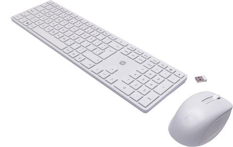 HP 650 Wireless Keyboard and Mouse Set White QWERTY detail