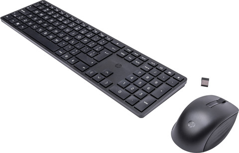 HP 650 Wireless Keyboard and Mouse Set Black QWERTY right side