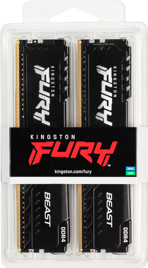 Kingston FURY Beast 32GB (2x16GB) DDR4 DIMM CL18 3.600 MHz verpackung