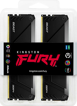 Kingston FURY Beast RGB 32GB (2x16GB) DDR4 DIMM CL18 3600MHz packaging