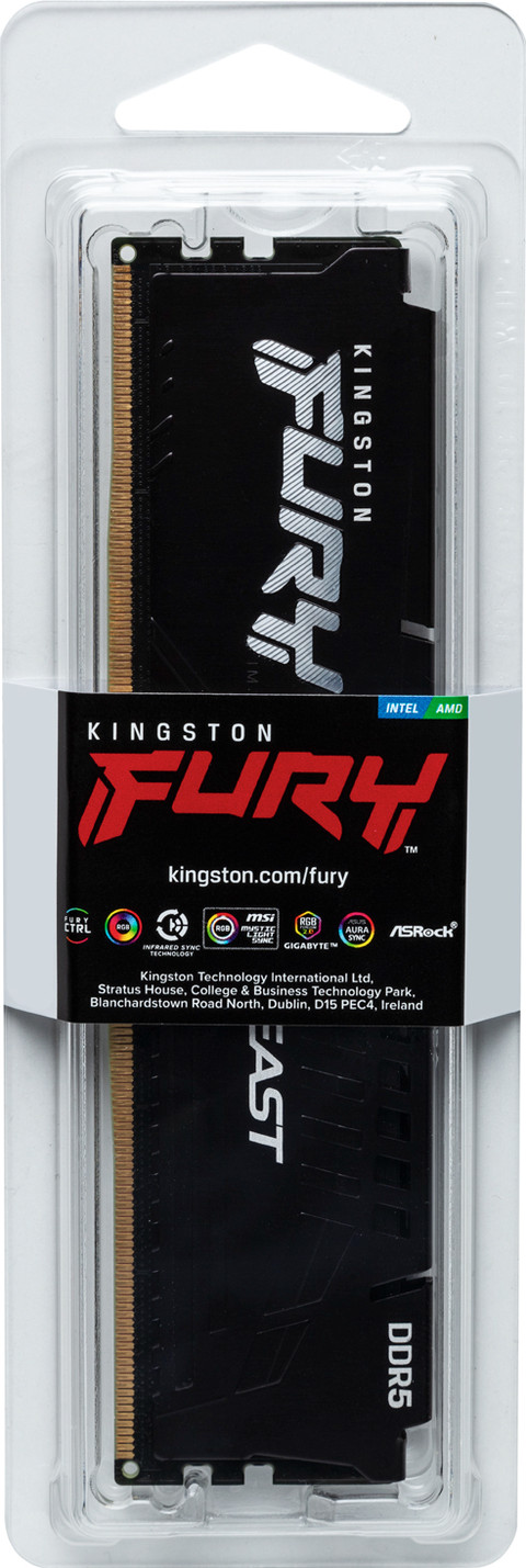 Kingston FURY Beast XMP 32GB (2x16GB) DDR5 DIMM CL30 6000MHz packaging