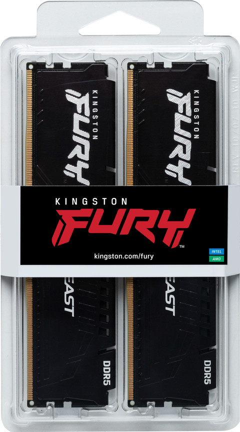 Kingston FURY Beast XMP 32GB (2x16GB) DDR5 DIMM CL30 6000MHz packaging