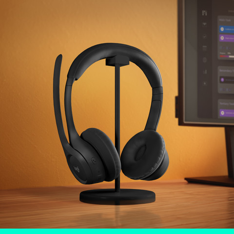 Logitech Zone 300 Wireless Office Headset Black product in use