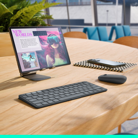 Logitech Keys-To-Go 2 Grafiet Qwerty product in gebruik