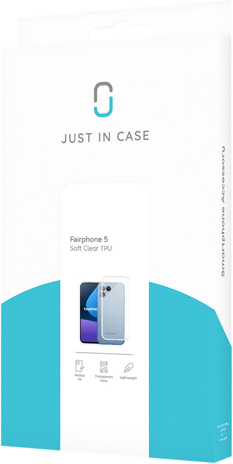 Just in Case Soft Design Fairphone 5 Back Cover Transparent packaging