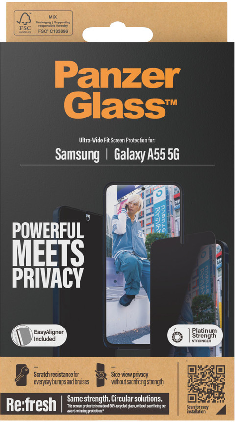 PanzerGlass Ultra-Wide Fit Samsung Galaxy A55 Protège-écran de Confidentialité Verre emballage